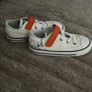 Converse Kids White and Orange Sneakers with Character Design